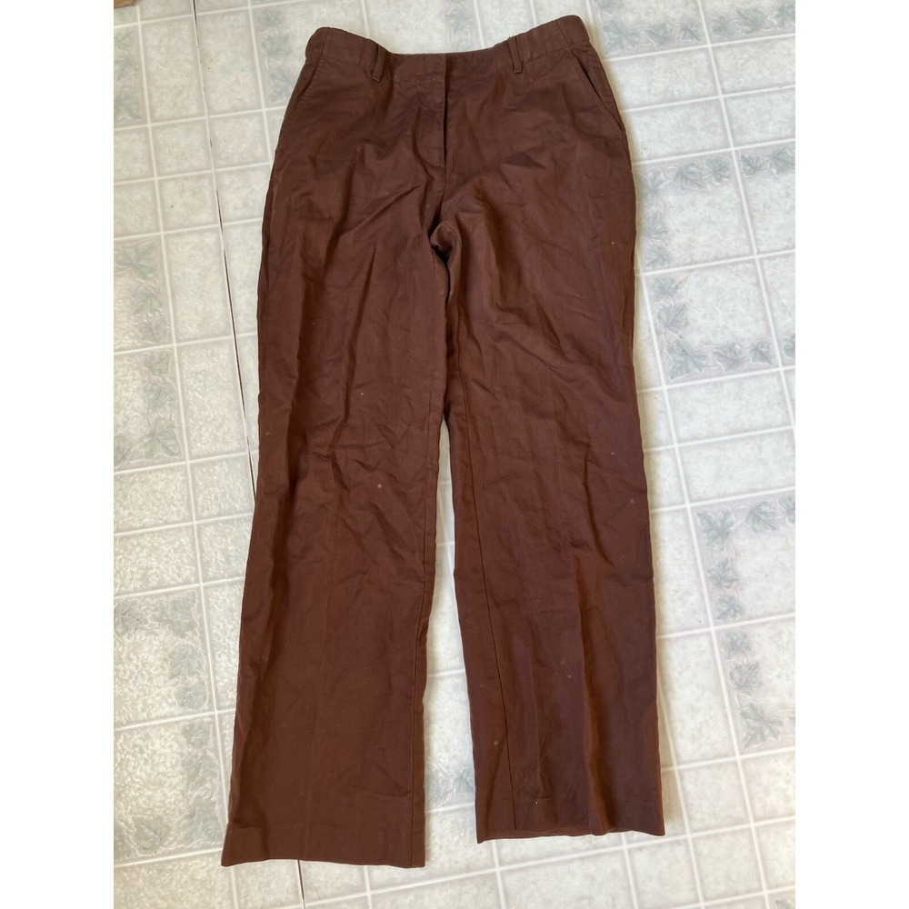 J. Jill Womens 6 Brown Wide Leg Linen Cotton Bl Pants Lagenlook Capsule Neutral